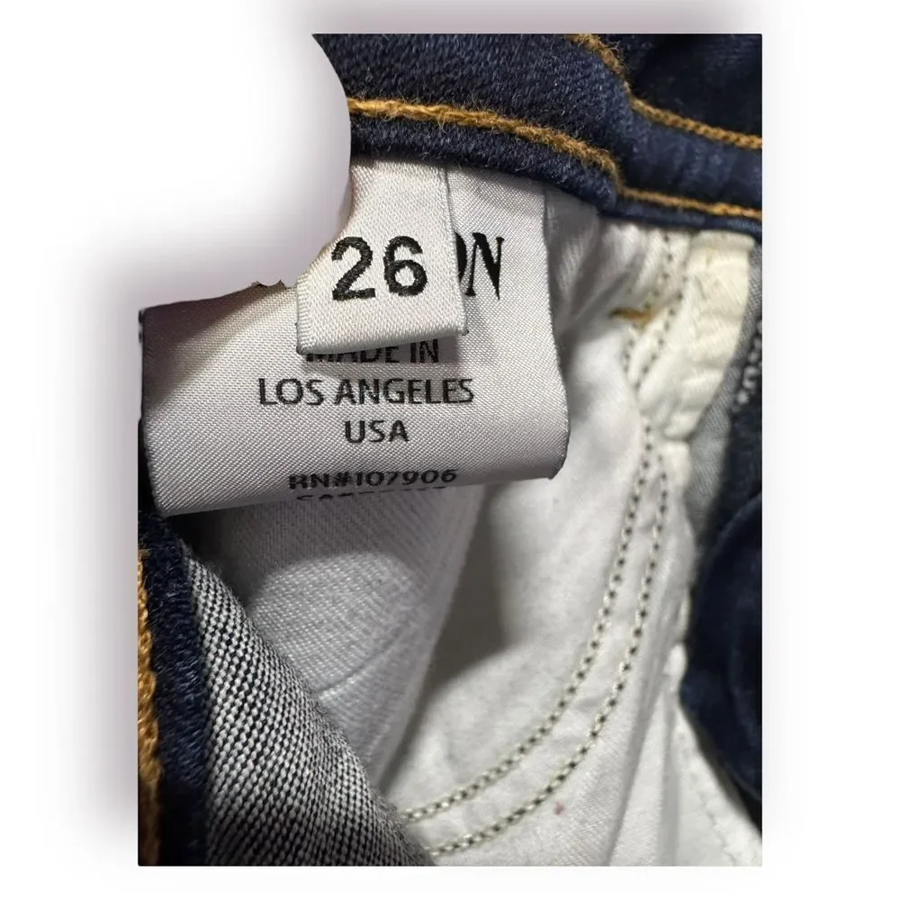 Hudson Womens‎ Flap Pocket Jeans Low Rise Size 26 Dark Blue Wash Y2K Cropped